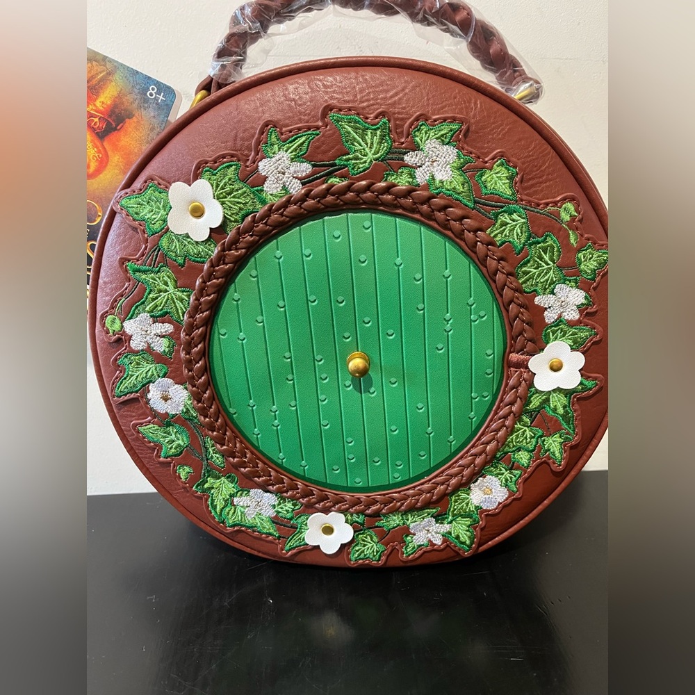 Loungefly The Lord of the Rings Floral Hobbit Door Figural Crossbody Bag - Picture 4 of 10